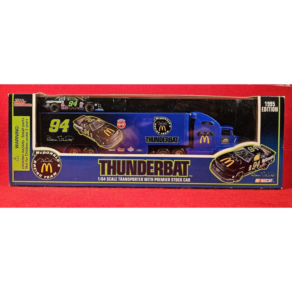 BILL ELLIOTT NASCAR TRANSPORTER BUNDLE w/MATCHING PREMIER STOCKCAR (H33) NIB
